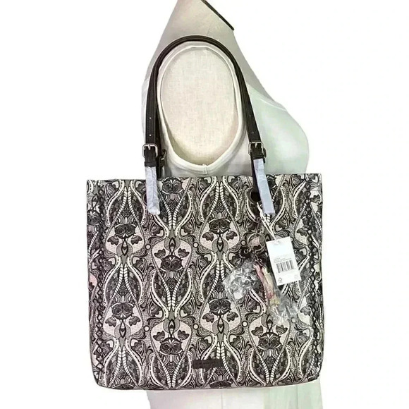SAKROOTS Shopper Tote Loyola Soulful Desert Purse Black Multi Bag Charms NEW